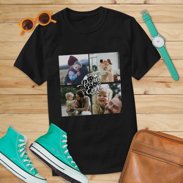 4 Photo Collage Family Memory Father's Day  T-Shirt (Creator Uploaded)