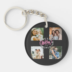 4 Photo Collage Family Memory Mother's Day Keychain