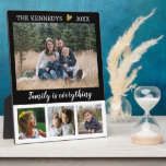 4 Photo Collage Family Name Black And White Quote Plaque<br><div class="desc">Custom photo collage plaque to personalize with 4 photographs.Personalize with family name and year.The "Family is Everything" quote adds a unique touch to the photo plaque.</div>