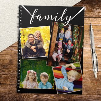 4 Photo Collage Family Pictures Custom Notebook