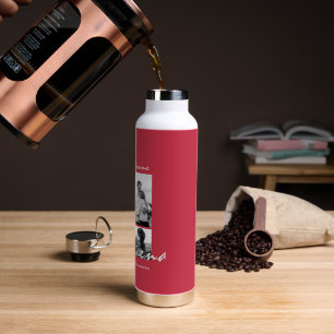 4-Photo Collage Forever Boyfriend Valentine's day Water Bottle