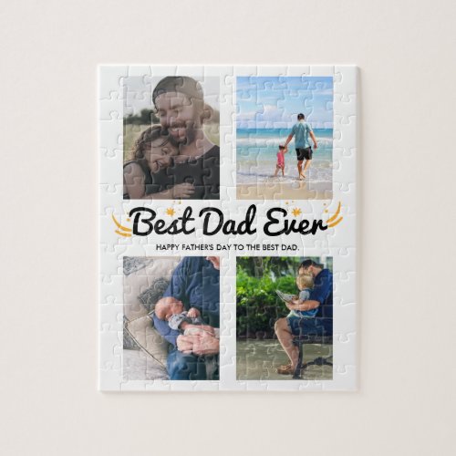 4 Photo Collage Gift for Dad Personalized Custom Jigsaw Puzzle