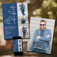 4 Photo Collage Graduation Navy Blue