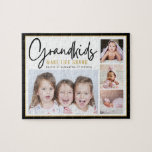 4 Photo Collage Grandkids Make Life Grand Quote Jigsaw Puzzle<br><div class="desc">A modern photo collage gift for grandparents with a sentimental quote "Grandkids make life grand".Personalize with 4 pictures and grandchildren names to make it a memorable gift for mother's day, grandparents's day, christmas and birthday..</div>