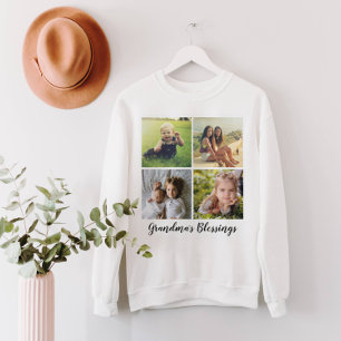 4 Photo Collage Grandkids Personalized Grandparent Sweatshirt