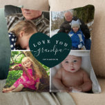 4 Photo Collage Grandpa Gifts Personalized Family Throw Pillow at Zazzle