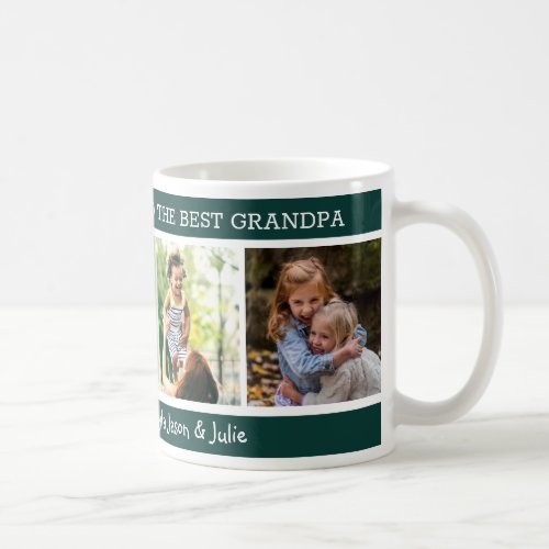  4 Photo Collage Happy Fathers Day Best Grandpa  Coffee Mug