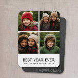 4 Photo Collage Minimalist - Best Year Ever Magnet<br><div class="desc">Use your favorite photo or pictures to make a fun keepsake to share with friends. A minimalist design with only snapshots and a text block.</div>