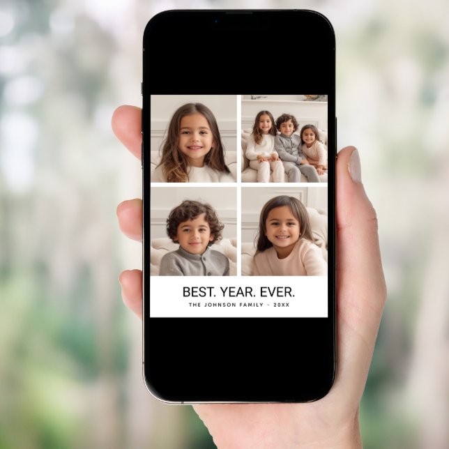 4 Photo Collage Minimalist - Best Year Ever Poster (Front Digital)