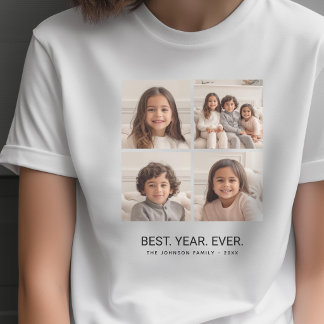 4 Photo Collage Minimalist - Best Year Ever T-Shirt