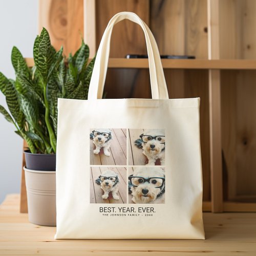 4 Photo Collage Minimalist _ Best Year Ever Tote Bag