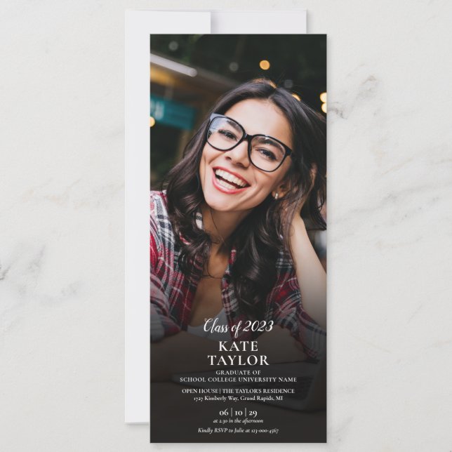 4 Photo Collage Modern Graduation Party Invitation (Front)