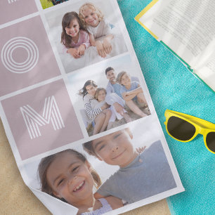 4 Photo Collage Mom Mother's Day Beach Towel