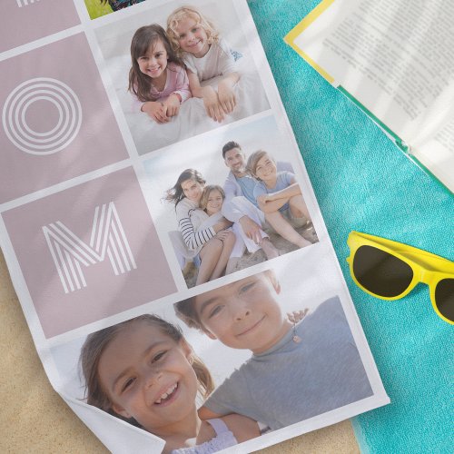 4 Photo Collage Mom Mothers Day Beach Towel