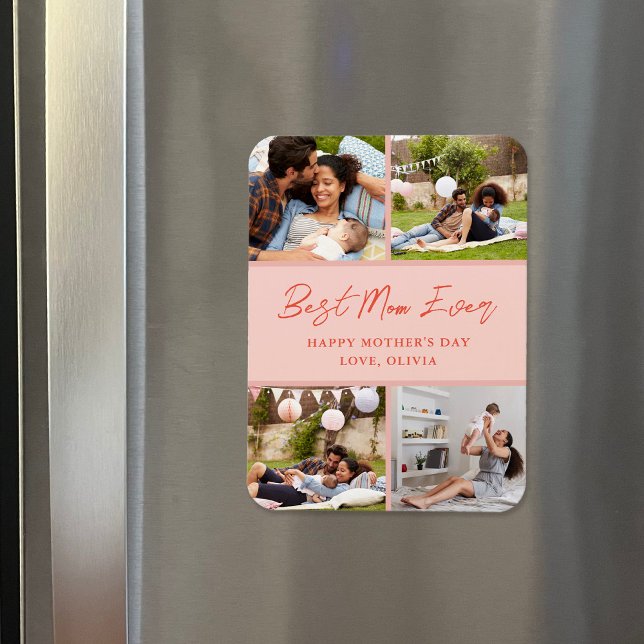 4 Photo Collage Mother's Day Gift Magnet (Creator Uploaded)