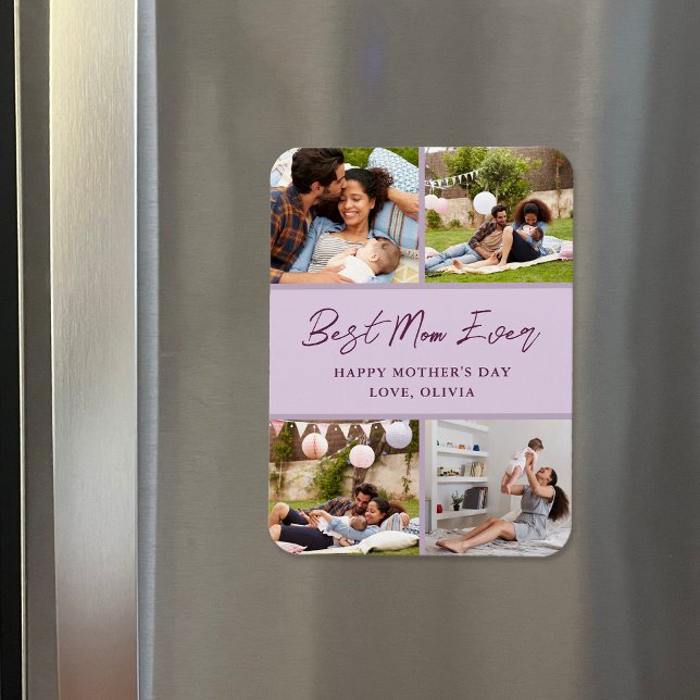 4 Photo Collage Mother's Day Gift Magnet (Creator Uploaded)
