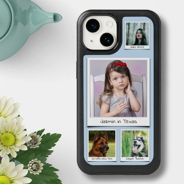 4 photo Collage Pastel Powder Blue Otterbox iPhone Case (Creator Uploaded)