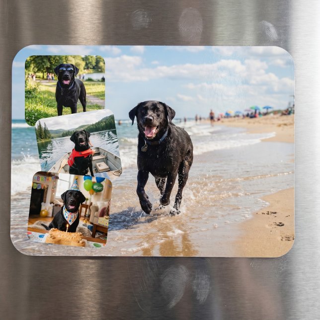 4 Photo Collage Personalized Custom Magnet (4 Photo Collage Personalized Custom Magnet by Ricaso - photo gift ideas you make yourself)