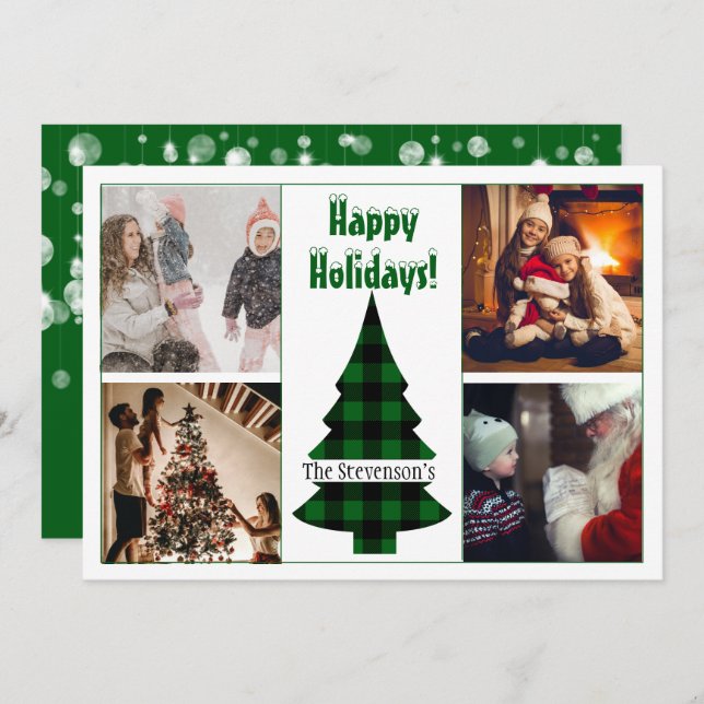 4 Photo Collage Personalized Holiday (Front/Back)