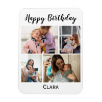 4 Photo Collage Personalized Script Birthday