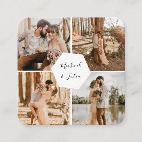 4 Photo Collage Photography Wedding RSVP QR Code   Enclosure Card