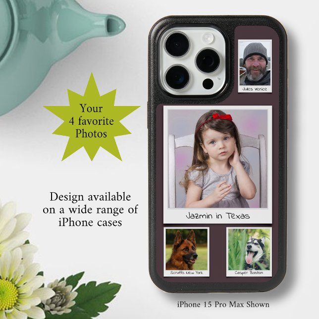 4 photo Collage Purple Eggplant Aubergine iPhone 15 Pro Max Case (Creator Uploaded)