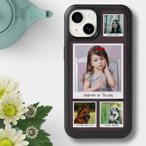 4 photo Collage Purple OtterBox iPhone 14 Case