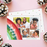 4 Photo Collage Retro Rainbow Christmas Love Holiday Card<br><div class="desc">Send love and cheer to your family and friends this holiday season with these brightly colored four photo collage Christmas cards. They feature a retro colored Christmas rainbow on the left in red, orange red, blush pink, teal, green, lime green, and mint. Text reads, "It's All About the Love" -...</div>