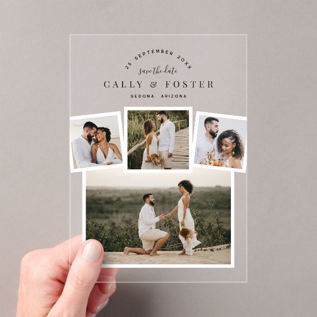 4 Photo Collage Save the Date Clear  (Insitu (Handheld))