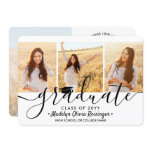 4 Photo Collage Simple Modern Script Graduation Invitation 4 Photo Collage Simple Modern Script Graduation Invitation