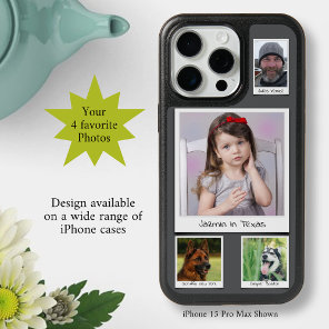 4 photo Collage Soft Grey iPhone 15 Pro Max Case