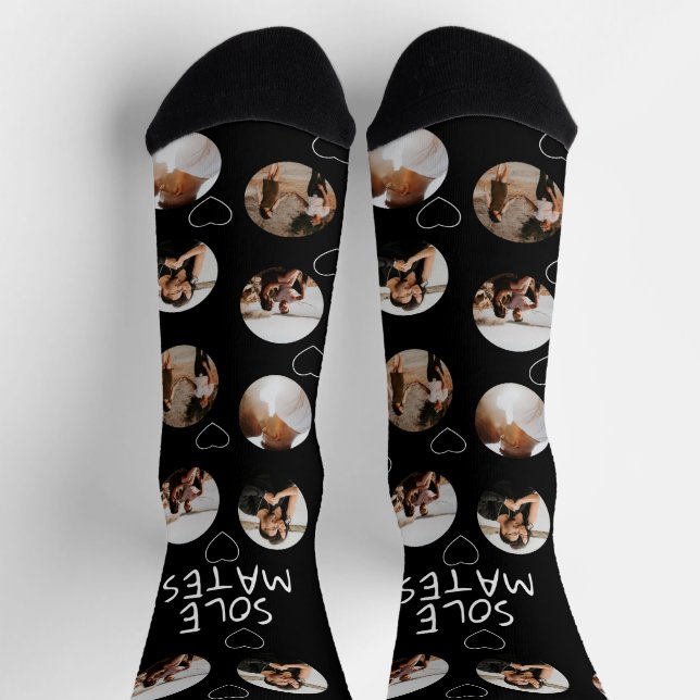 4 Photo Collage Sole Mates (funny play on soul) Socks (Top)