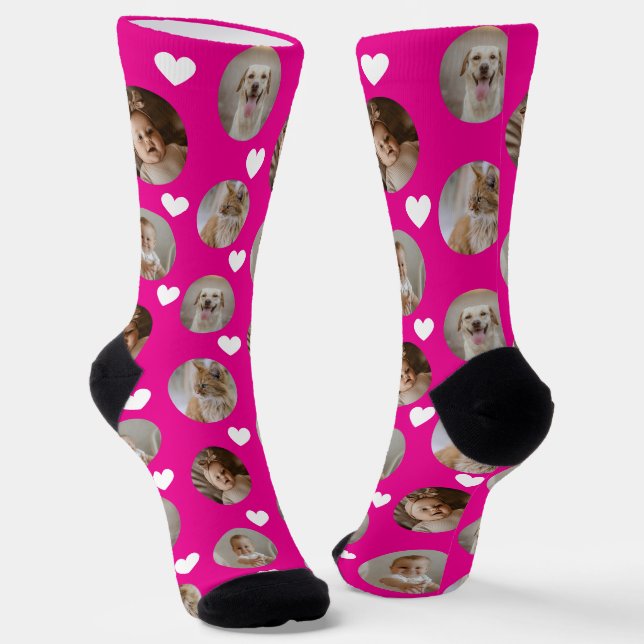4 Photo Collage Template Make Your Own Fun Socks (Angled)
