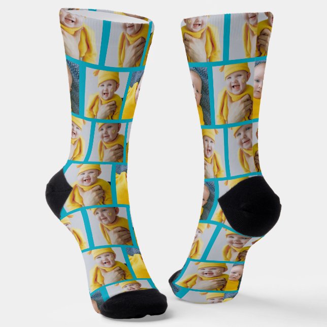 4 Photo Collage Template Make Your Own Fun Socks (Angled)