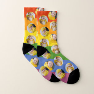 4 Photo Collage Template Rainbow Make Your Own Fun Socks