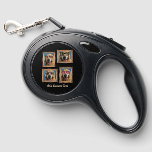 4 Photo Collage Vintage Frame Dogs Pets Family Retractable Pet Leash