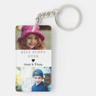 4 Photo Collage We Love You Best Poppy Ever Keychain