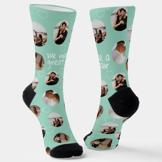 4 Photo Collage We Make A Great Pair Socks (Angled)