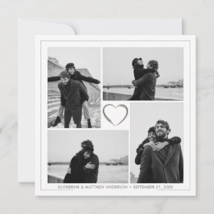 4 Photo Collage Wedding Anniversary Greeting Card