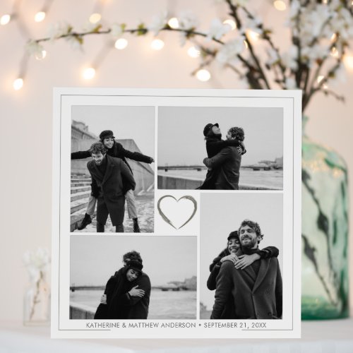 4 Photo Collage Wedding Anniversary Name & Date