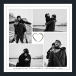 4 Photo Collage Wedding Anniversary Name & Date Poster<br><div class="desc">Create Your Own, Grey and White, Wedding Anniversary Photo Collage. Whether you are celebrating your first or fiftieth wedding anniversary, the Wedding Anniversary Photo Collage is the perfect way to commemorate your special day and the love you share. Add Your Photos, Add Your Names, Add Your Wedding Date and Make...</div>