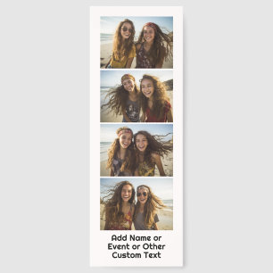 4 Photo Collage with Calendar - Modern Black White Bookmarks