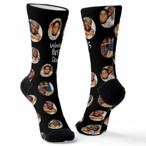 4 Photo Collage Worlds Best Dad Socks