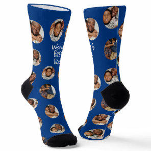 4 Photo Collage Worlds Best Dad Socks