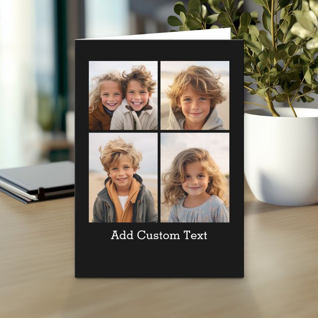 4 Photo Collage - you can change background color Card (Custom Greeting Card with Photo)
