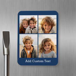 4 Photo Collage - you can change background color Magnet