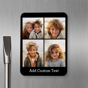 4 Photo Collage - you can change background color Magnet