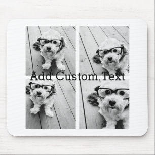 4 Photo Collage - you can change background color Mouse Pad