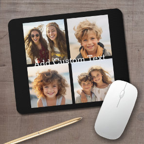 4 Photo Collage - you can change background color Mouse Pad