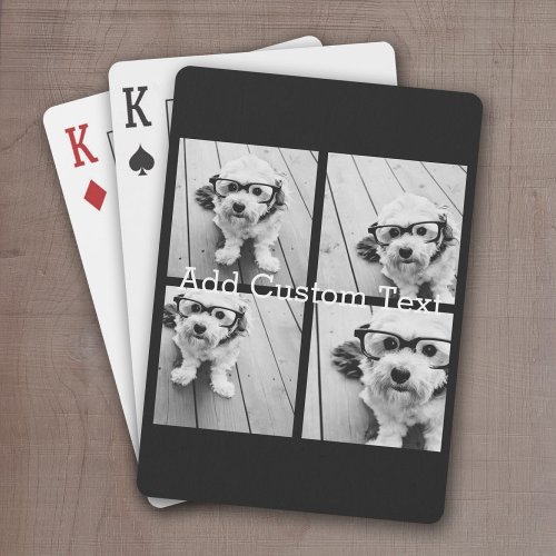 4 Photo Collage _ you can change background color Playing Cards